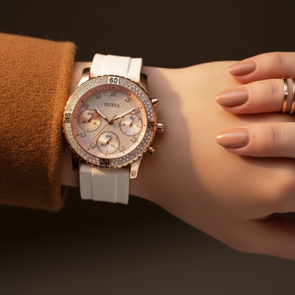 Guess white rose gold watch original